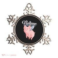 Believe Flying Pig With Wings Animal Motivational Novelty Gift Ornament thumb 0