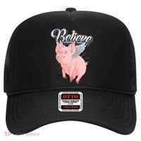 Believe Flying Pig With Wings Animal Motivational Novelty Gift Hat thumb 0