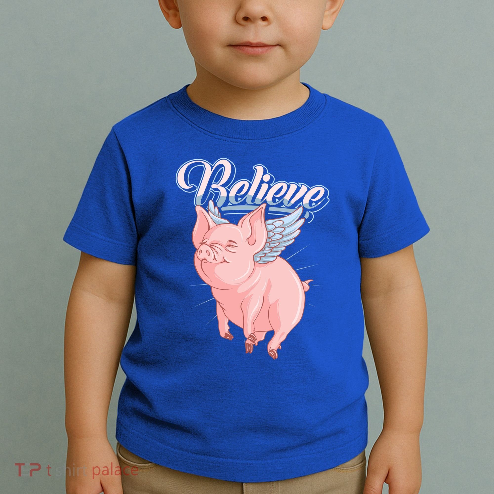 Believe Flying Pig With Wings Animal Motivational Novelty Gift Toddler T-Shirt