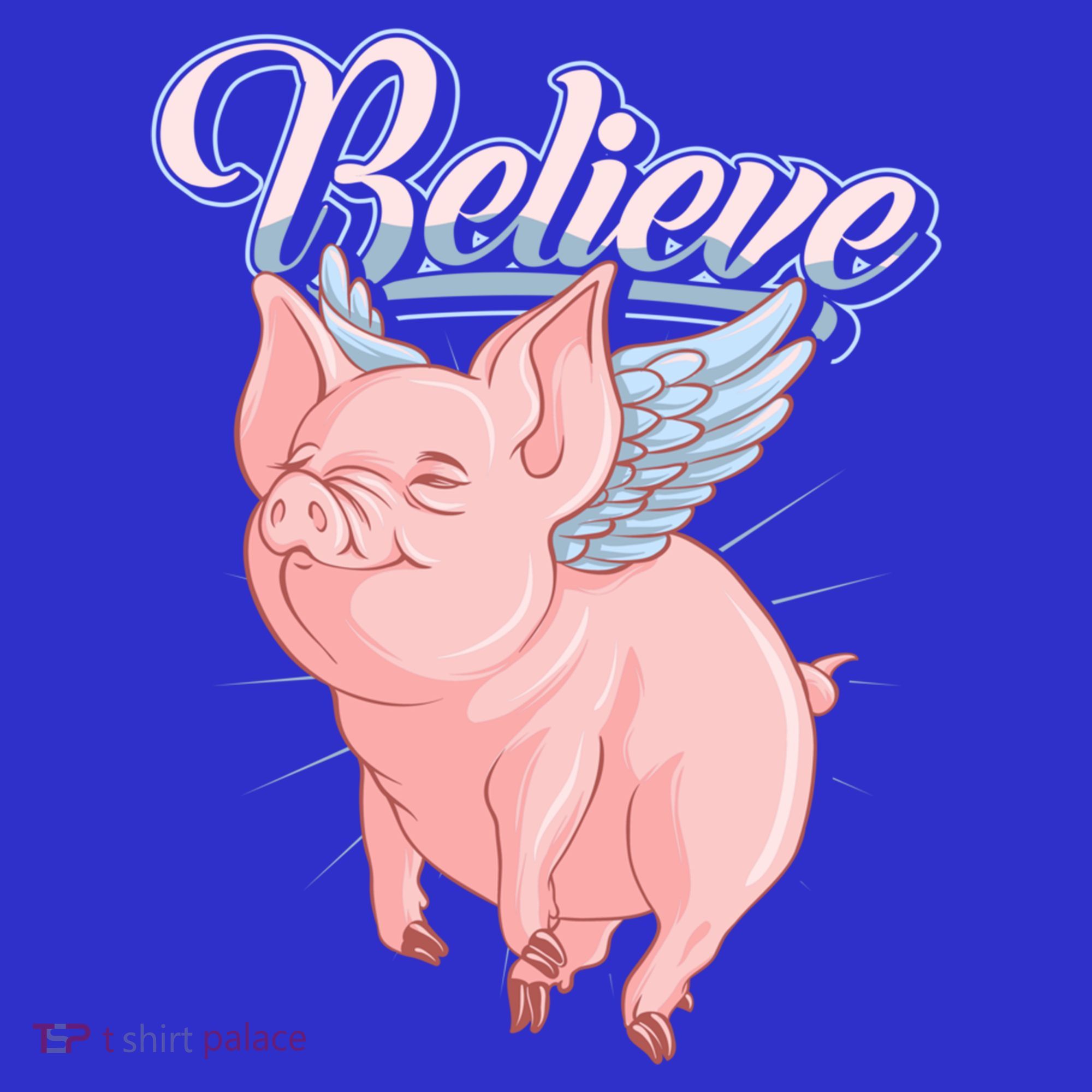 Believe Flying Pig With Wings Animal Motivational Novelty Gift Kids Sweatshirt