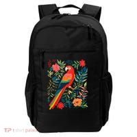 Boho Floral Parrot Scarlet Macaw Birdwatching Bird Lover Backpack thumb 0