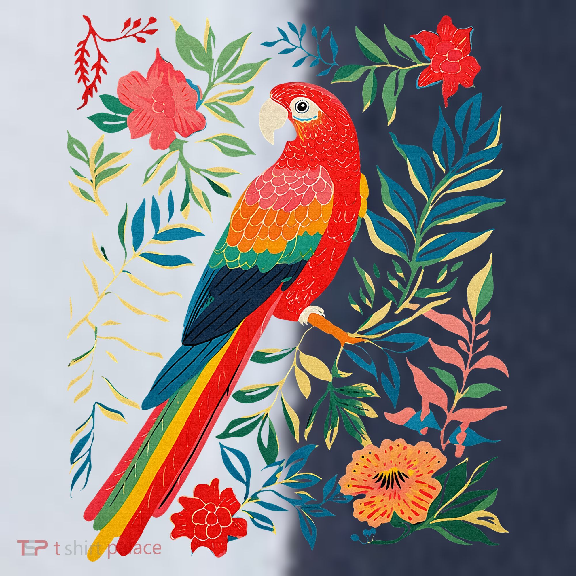 Boho Floral Parrot Scarlet Macaw Birdwatching Bird Lover Sport-Tek Competitor United Soccer Jersey