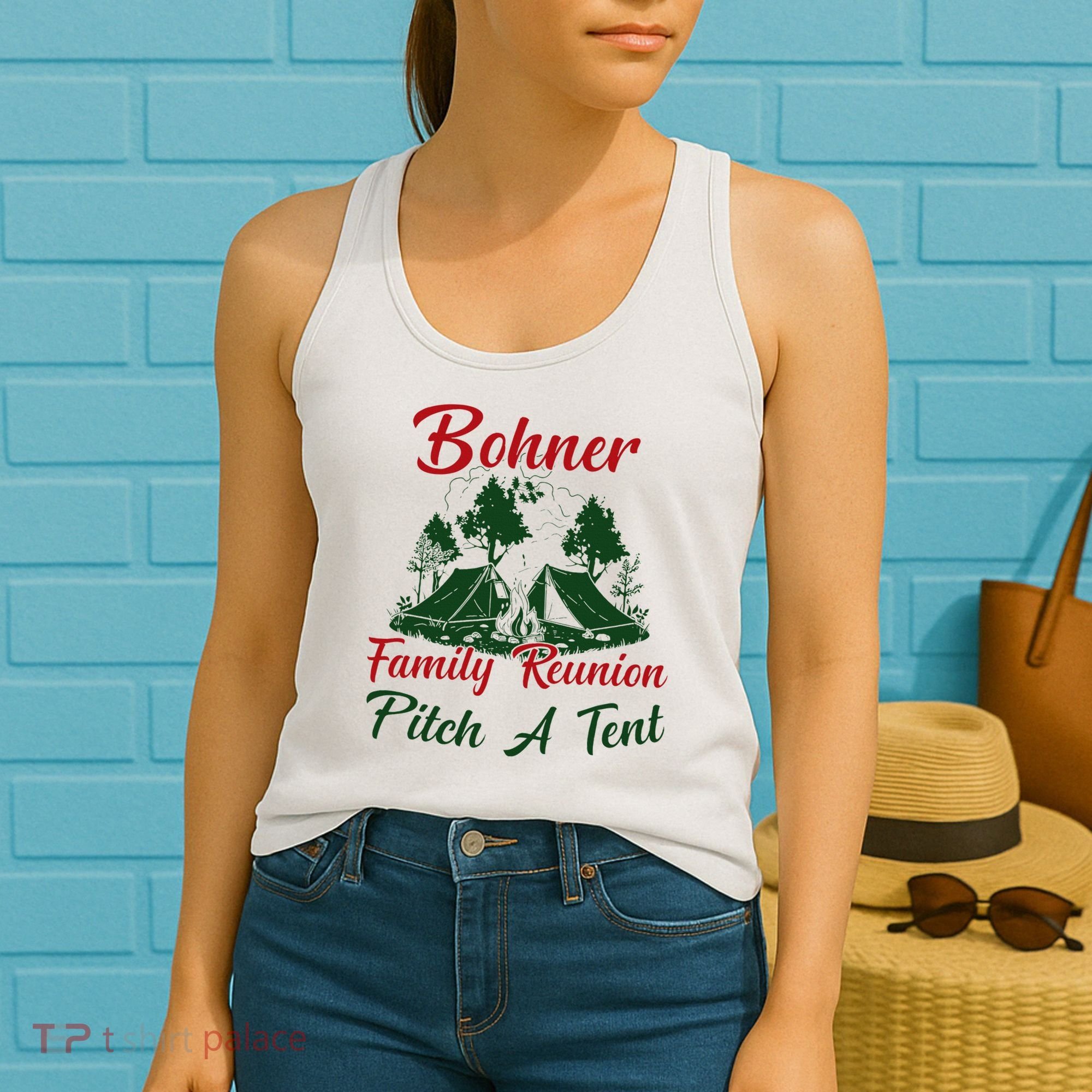Bohner Family Reunion Pitch A Tent Matching Family Women's Tank Top