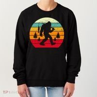 Bigfoot Fishing Retro Sunset Women's Sweatshirt thumb 0