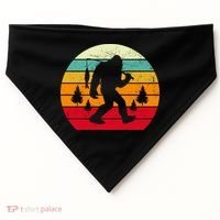 Bigfoot Fishing Retro Sunset USA-Made Doggie Bandana thumb 0