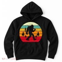 Bigfoot Fishing Retro Sunset Hoodie thumb 0