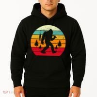Bigfoot Fishing Retro Sunset Hoodie thumb 2