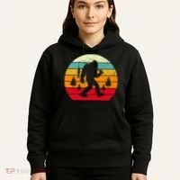 Bigfoot Fishing Retro Sunset Hoodie thumb 5
