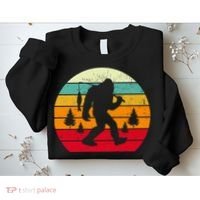Bigfoot Fishing Retro Sunset Sweatshirt thumb 2