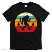 Bigfoot Fishing Retro Sunset T-Shirt thumb 0