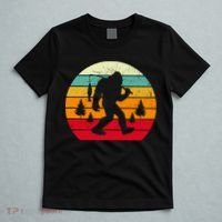 Bigfoot Fishing Retro Sunset T-Shirt thumb 5