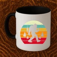 Bigfoot Fishing Retro Sunset Coffee Mug thumb 2