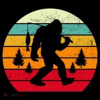 Bigfoot Fishing Retro Sunset Coffee Mug thumb 5