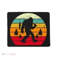 Bigfoot Fishing Retro Sunset Mousepad thumb 0