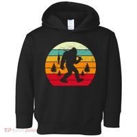 Bigfoot Fishing Retro Sunset Toddler Hoodie thumb 0