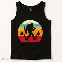 Bigfoot Fishing Retro Sunset Tank Top thumb 2