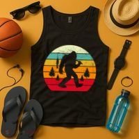 Bigfoot Fishing Retro Sunset Tank Top thumb 4