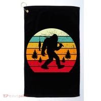 Bigfoot Fishing Retro Sunset Golf Towel thumb 0