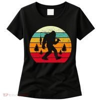 Bigfoot Fishing Retro Sunset Women's T-Shirt thumb 0