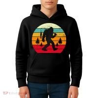 Bigfoot Fishing Retro Sunset Kids Hoodie thumb 4