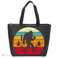 Bigfoot Fishing Retro Sunset Tote Bag thumb 0