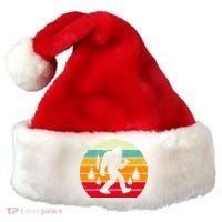 Bigfoot Fishing Retro Sunset Santa Hat thumb 0