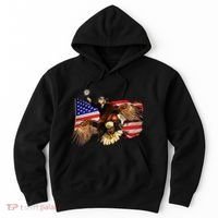 Ben Franklin Riding Eagle Funny July 4th American Flag Hoodie thumb 0