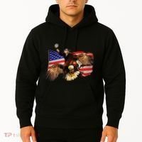 Ben Franklin Riding Eagle Funny July 4th American Flag Hoodie thumb 2