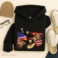 Ben Franklin Riding Eagle Funny July 4th American Flag Hoodie thumb 4