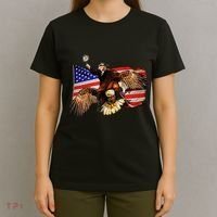 Ben Franklin Riding Eagle Funny July 4th American Flag T-Shirt thumb 4