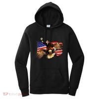 Ben Franklin Riding Eagle Funny July 4th American Flag Women's Hoodie thumb 0