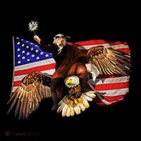 Ben Franklin Riding Eagle Funny July 4th American Flag Women's Hoodie thumb 2