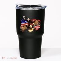 Ben Franklin Riding Eagle Funny July 4th American Flag Tumbler thumb 0