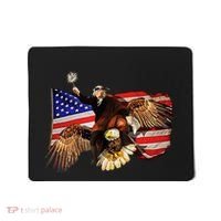 Ben Franklin Riding Eagle Funny July 4th American Flag Mousepad thumb 0