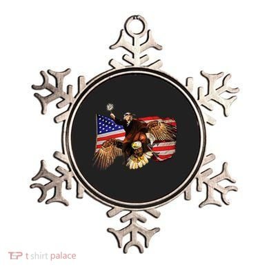 Ben Franklin Riding Eagle Funny July 4th American Flag Ornament