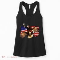 Ben Franklin Riding Eagle Funny July 4th American Flag Women's Tank Top thumb 0