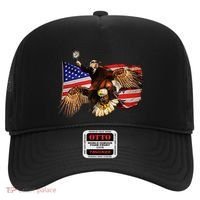 Ben Franklin Riding Eagle Funny July 4th American Flag Hat thumb 0
