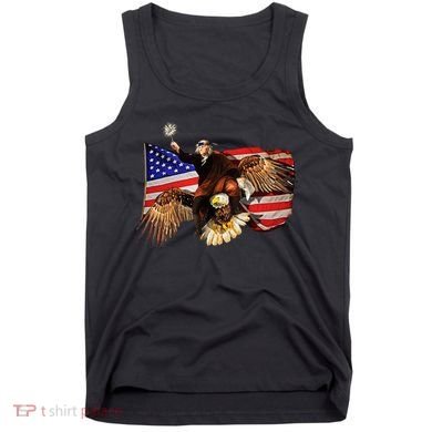 Ben Franklin Riding Eagle Funny July 4th American Flag Tank Top