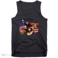 Ben Franklin Riding Eagle Funny July 4th American Flag Tank Top thumb 0