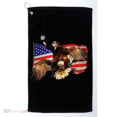 Ben Franklin Riding Eagle Funny July 4th American Flag Golf Towel