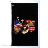 Ben Franklin Riding Eagle Funny July 4th American Flag Golf Towel thumb 0