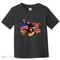 Ben Franklin Riding Eagle Funny July 4th American Flag Toddler T-Shirt thumb 0