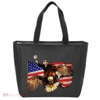 Ben Franklin Riding Eagle Funny July 4th American Flag Tote Bag thumb 0