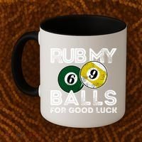 Billiards Funny Rub My Balls For Good Luck Gift Coffee Mug thumb 2