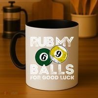 Billiards Funny Rub My Balls For Good Luck Gift Coffee Mug thumb 4