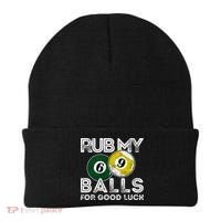 Billiards Funny Rub My Balls For Good Luck Gift Beanie thumb 0