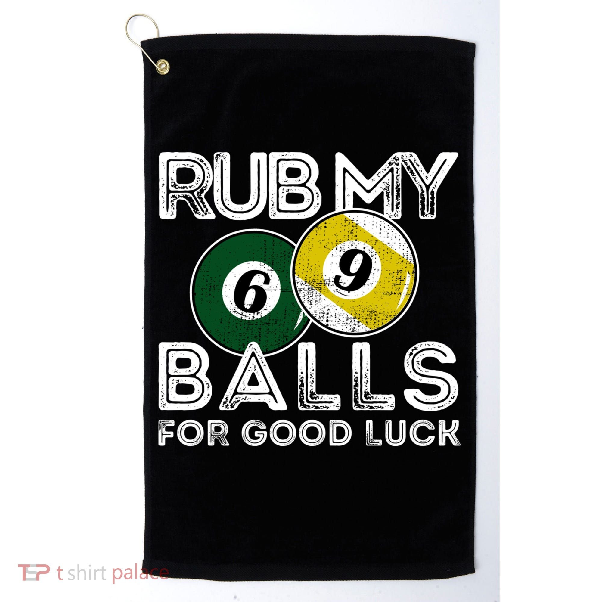 Billiards Funny Rub My Balls For Good Luck Gift Golf Towel