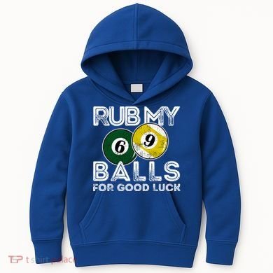 Billiards Funny Rub My Balls For Good Luck Gift Kids Hoodie