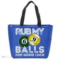 Billiards Funny Rub My Balls For Good Luck Gift Tote Bag thumb 0