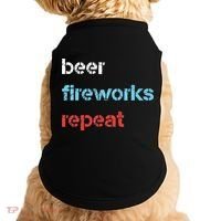 Beer Fireworks Repeat 4Th Of July Beer Drinking Doggie Tank thumb 0